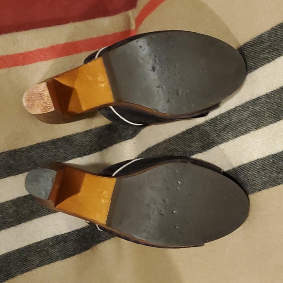 Billy Reid Brown Suede Tassel Wooden Mules Size 9 1/2 - Picture 4 of 8